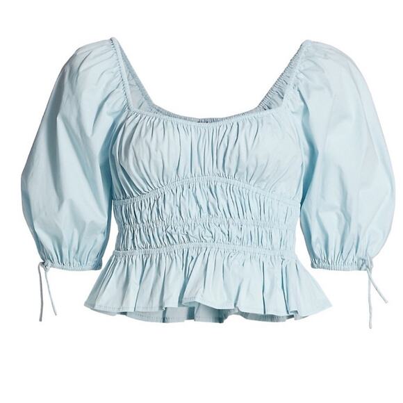 STAUD Blouse Cotton Puff Sleeve New - Picture 6 of 8